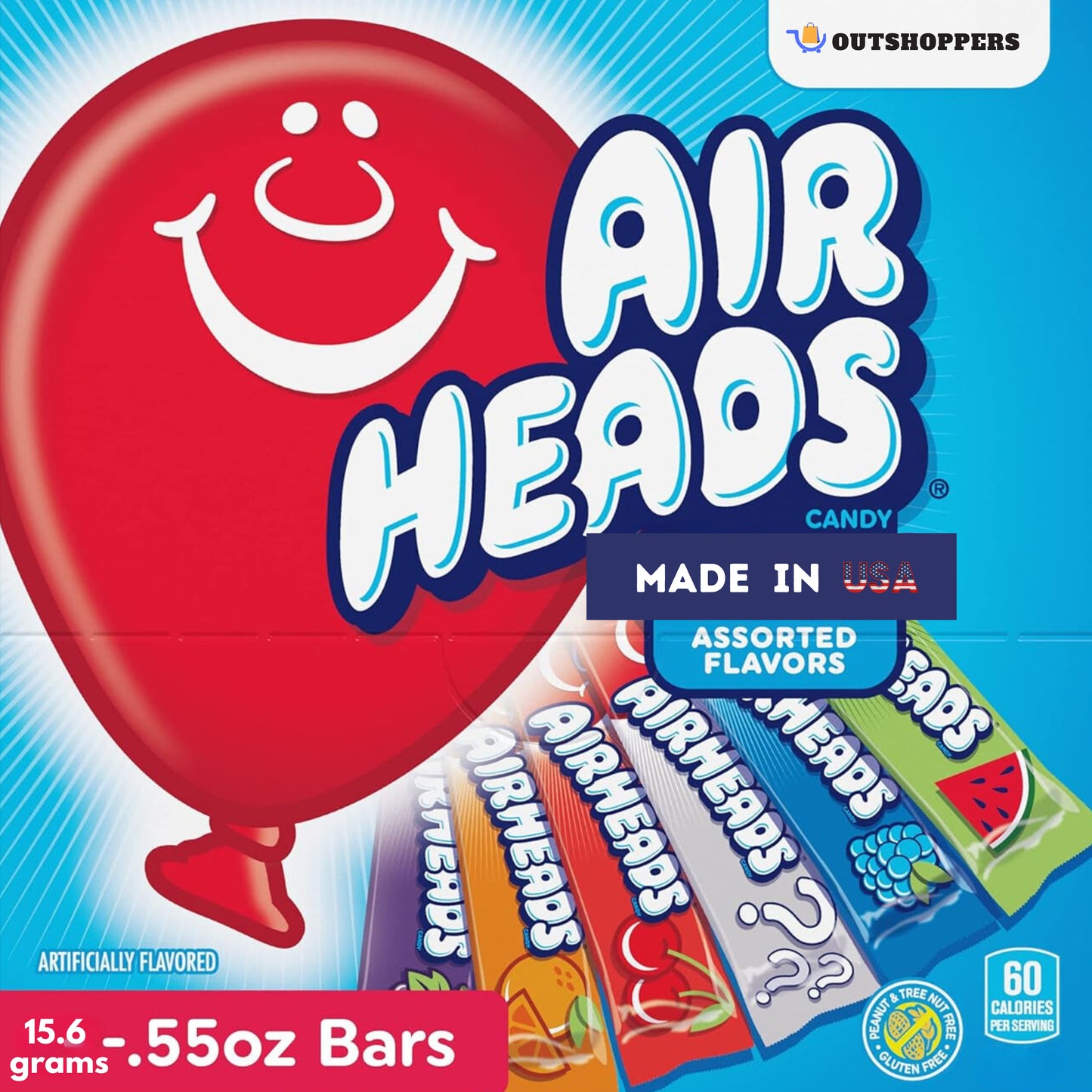 Airheads - Soft Chewy Candy Bar - USA - (All Flavors)
