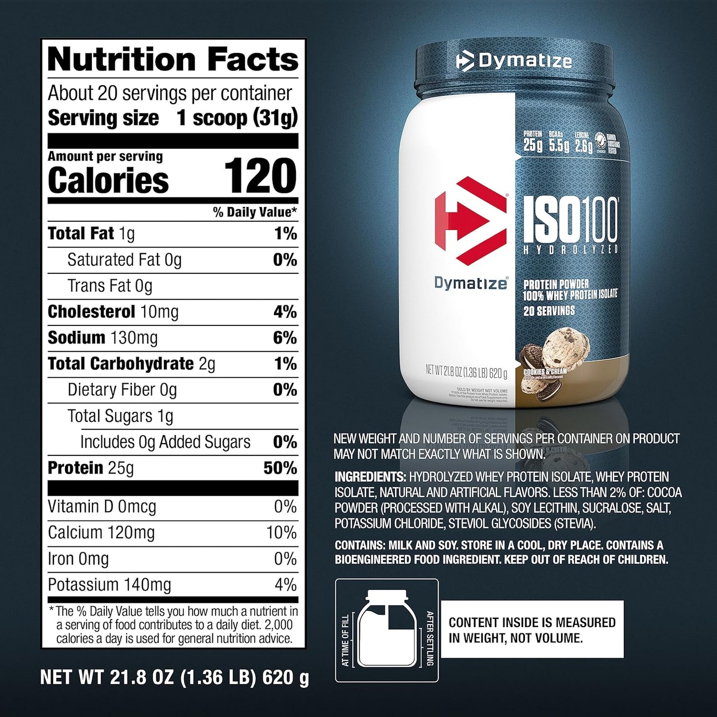 Dymatize ISO100 - Hydrolyzed Protein Powder - 100% Whey Isolate - (Multiple Flavors)