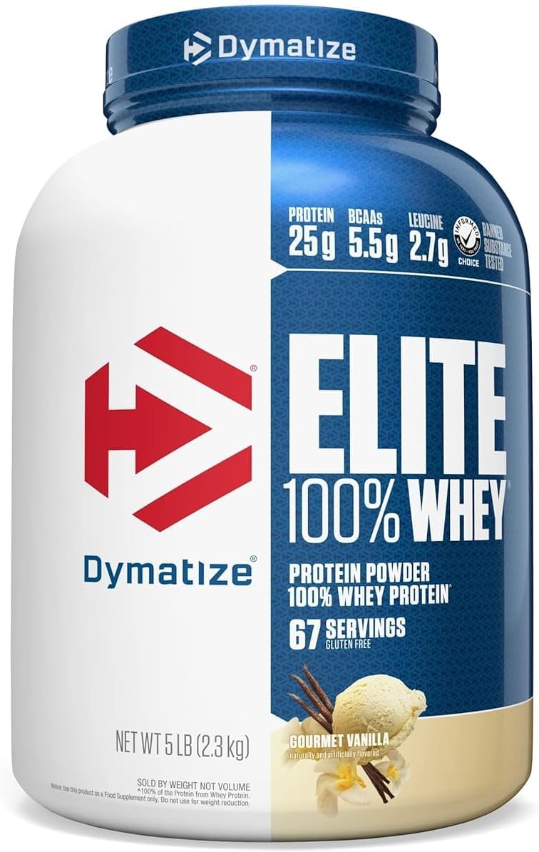 Dymatize Elite 100% Whey Protein Powder, 25g of Protein, 60+ Servings (Multiple Flavors)