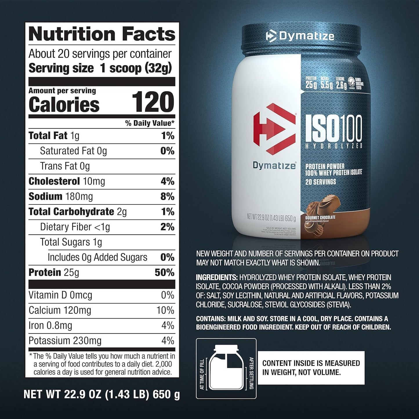Dymatize ISO100 - Hydrolyzed Protein Powder - 100% Whey Isolate - (Multiple Flavors)