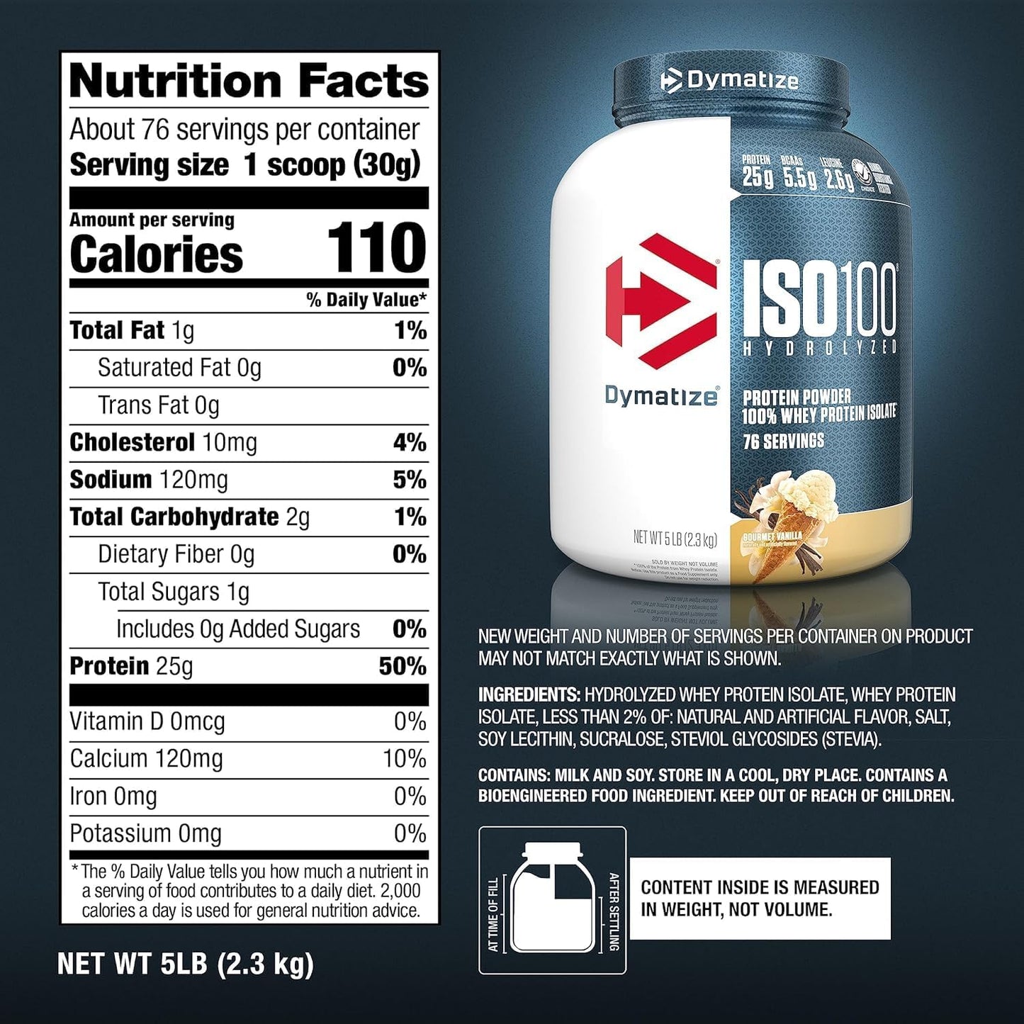 Dymatize ISO100 - Hydrolyzed Protein Powder - 100% Whey Isolate - (Multiple Flavors)
