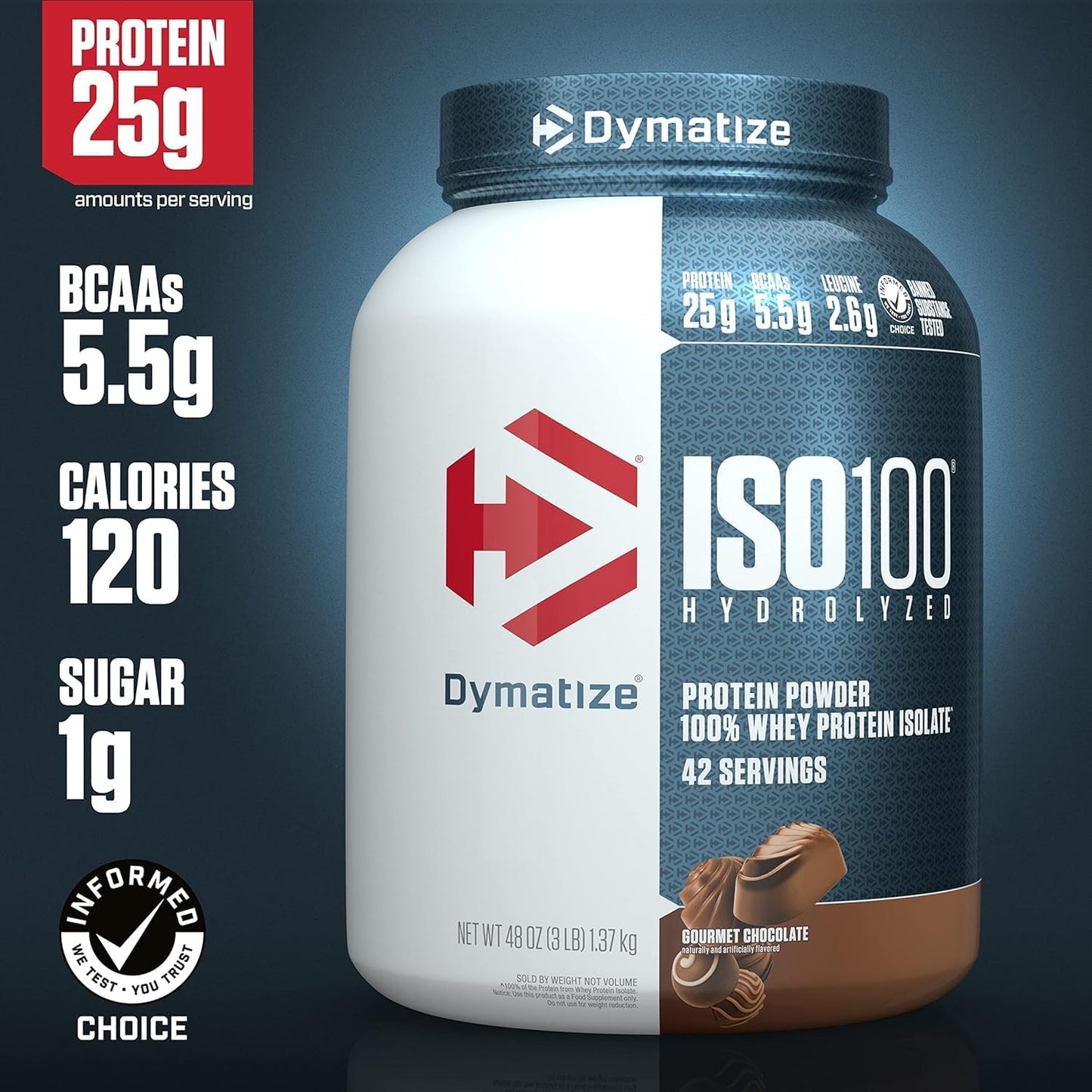 Dymatize ISO100 - Hydrolyzed Protein Powder - 100% Whey Isolate - (Multiple Flavors)