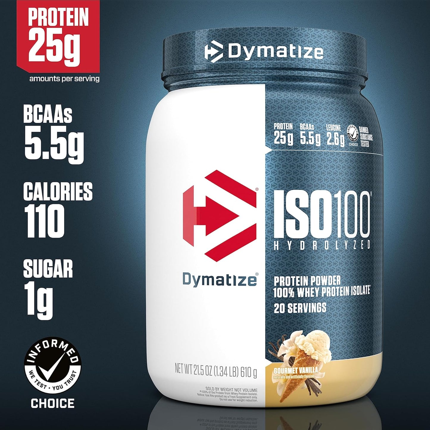 Dymatize ISO100 - Hydrolyzed Protein Powder - 100% Whey Isolate - (Multiple Flavors)