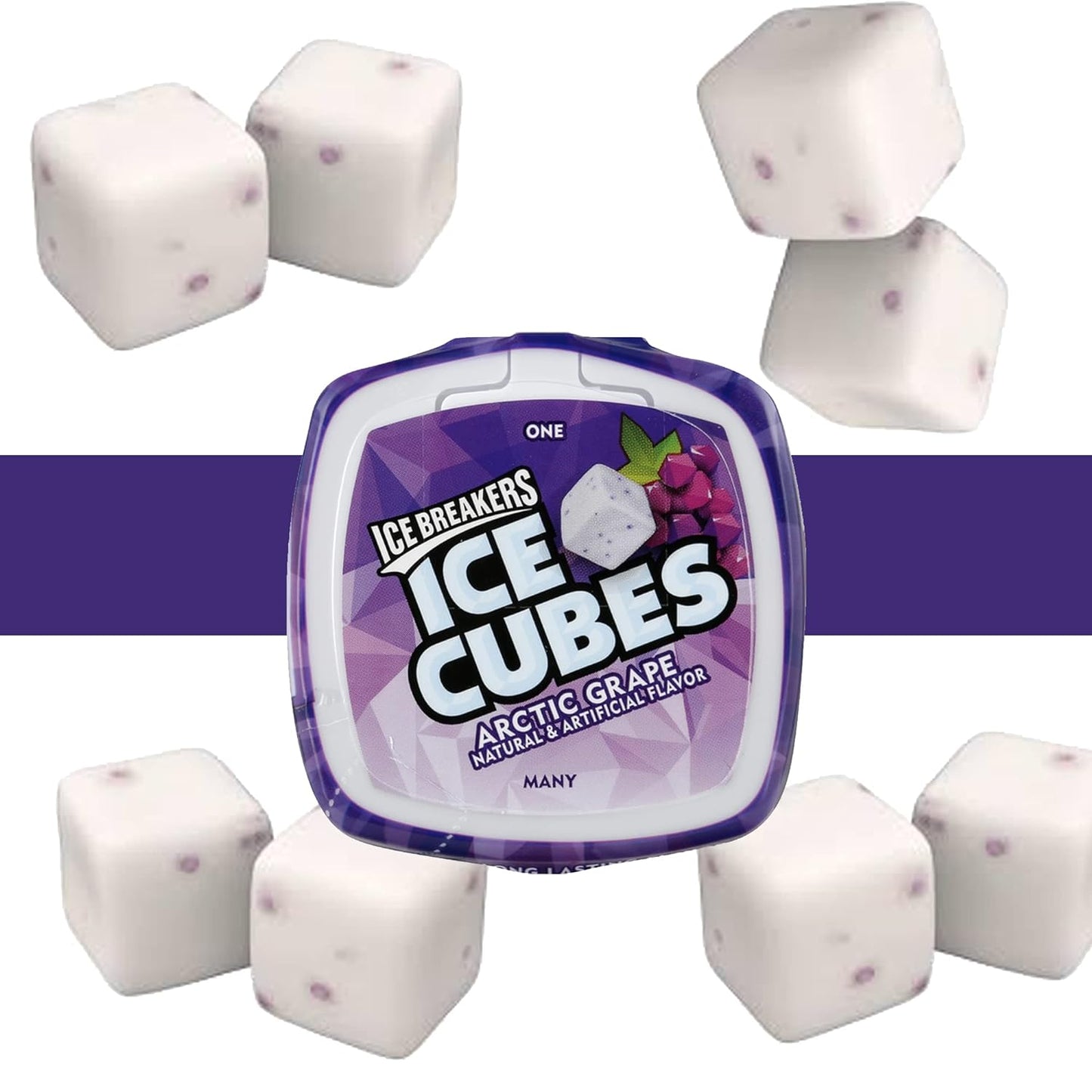 ICE BREAKERS - Ice Cubes - Chewing Gum Bottle - USA