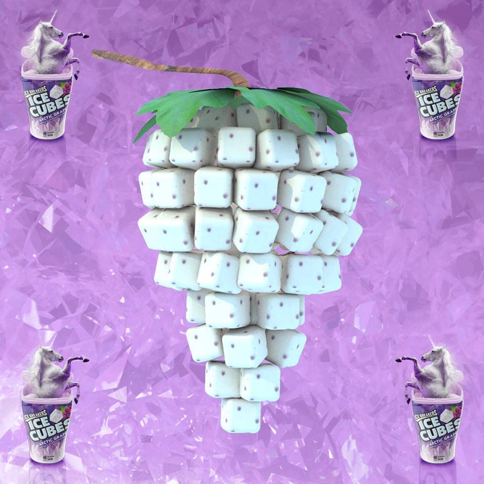 ICE BREAKERS - Ice Cubes - Chewing Gum Bottle - USA