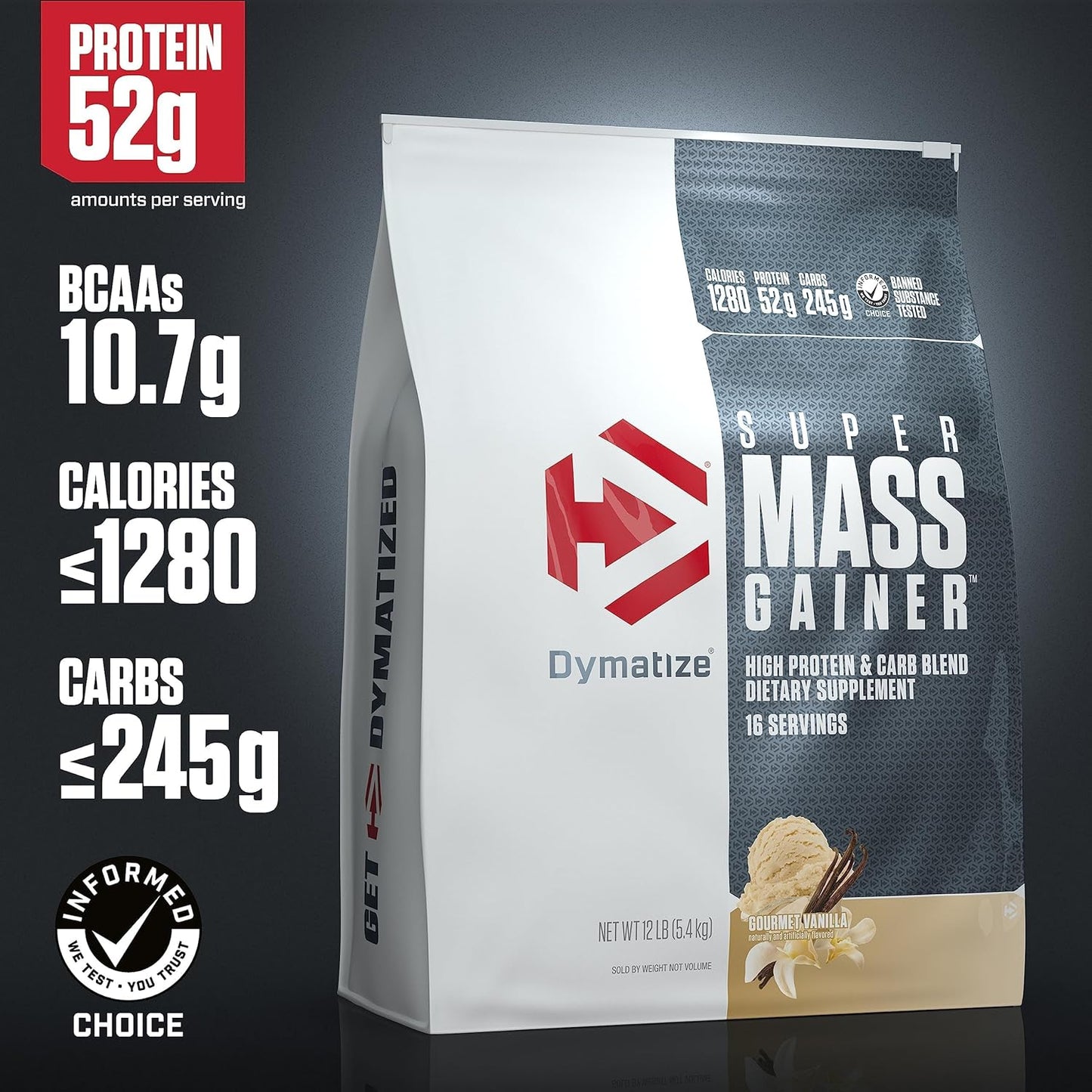 Dymatize - Super Mass Gainer - Protein Powder - Gain Strength & Size (Gourmet Vanilla)