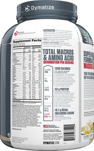 Dymatize - Super Mass Gainer - Protein Powder - Gain Strength & Size (Gourmet Vanilla)