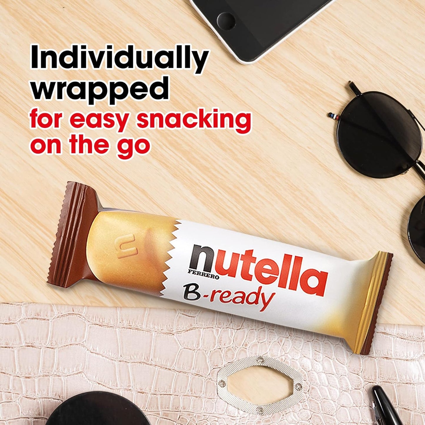 Nutella Ferrero B- Ready, Wafer Coated Chocolate Biscuits
