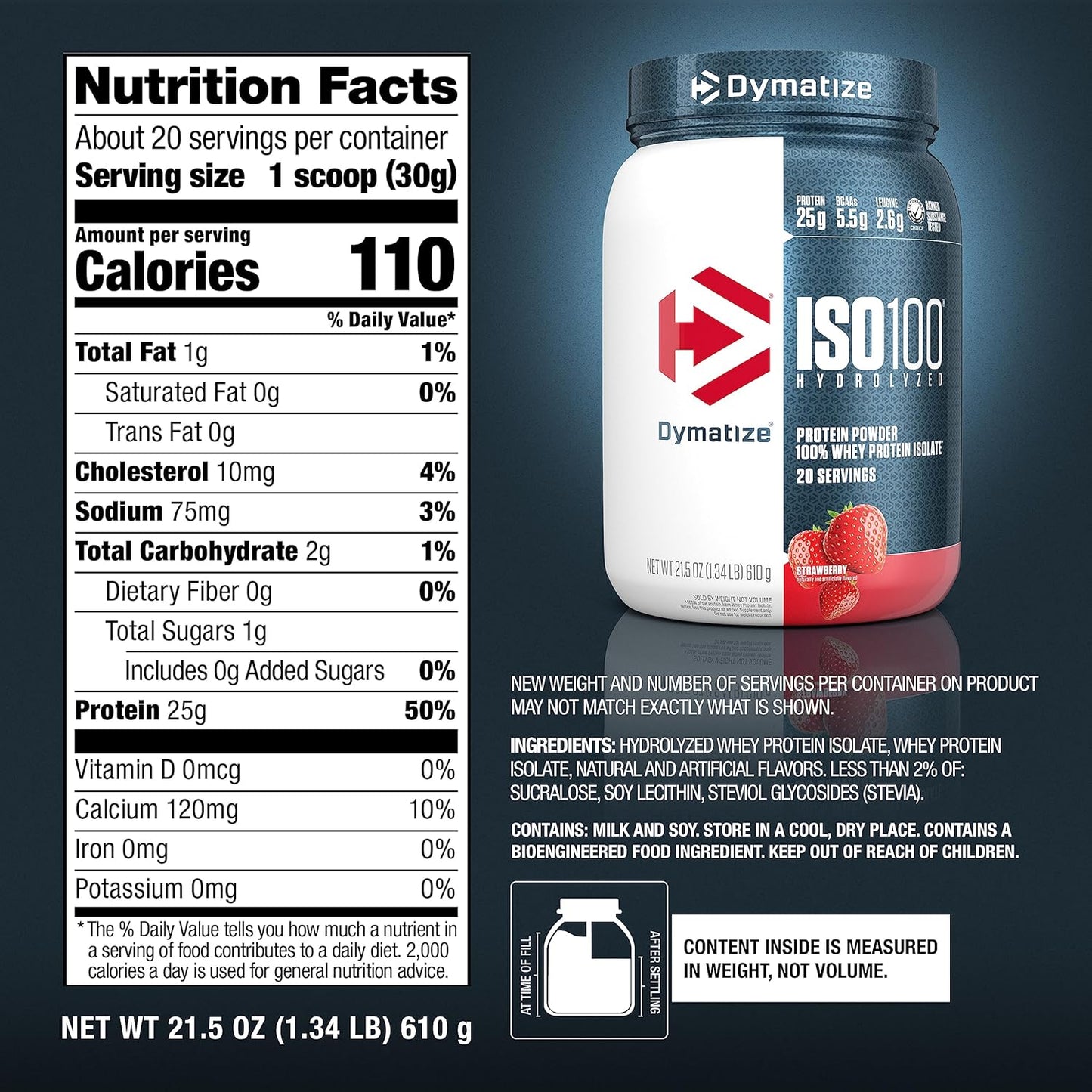 Dymatize ISO100 - Hydrolyzed Protein Powder - 100% Whey Isolate - (Multiple Flavors)