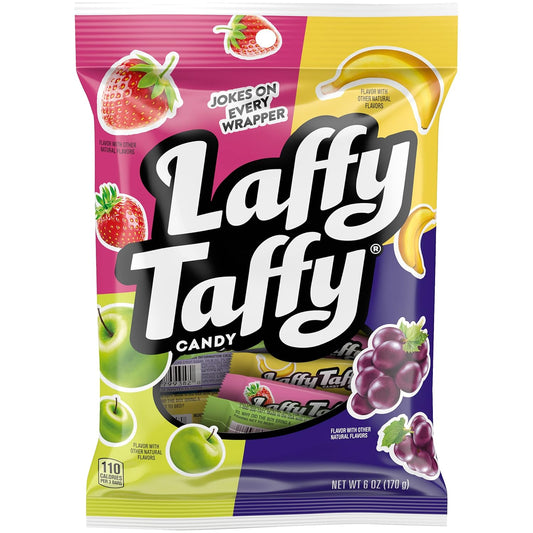 Candy, Assorted Fruit Flavors, Individually Wrapped Mini Bars, 6 Ounce Bag