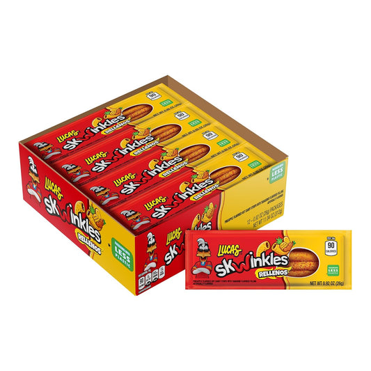 Skwinkles Pineapple - Tamarind Filled Flavored Sweet & Sour Candy Strips (Pack of 12)
