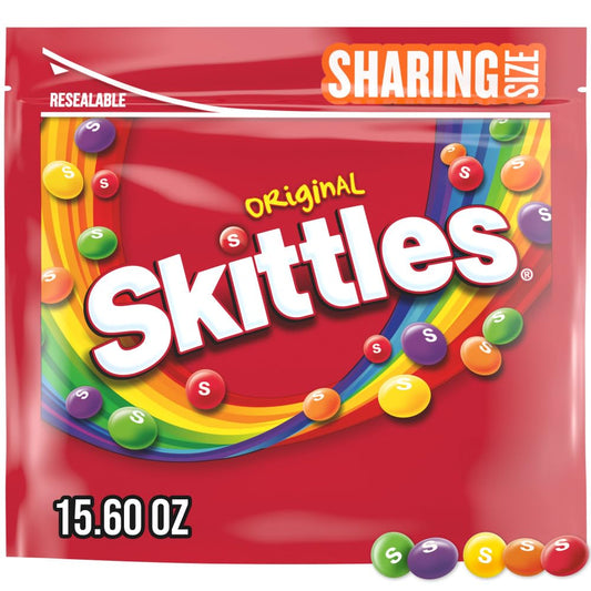 Skittles | Original Candy Sharing Size Bag, Chewy Fruit Bulk Candy 15.6 Oz