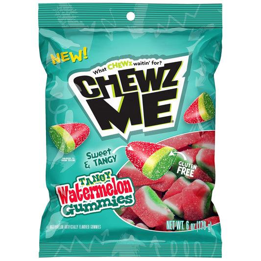 Chewzme Watermelon Gummies, Sour Gummy Candy, 6 Oz