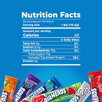 Airheads - Soft Chewy Candy Bar - USA - (All Flavors)