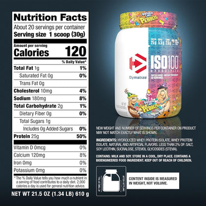 Dymatize ISO100 - Hydrolyzed Protein Powder - 100% Whey Isolate - (Multiple Flavors)