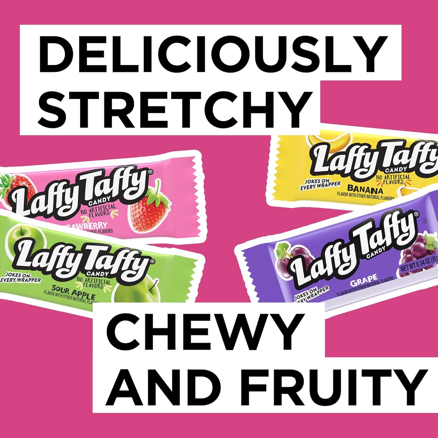Laffy Taffy Candy | Banana and Assorted Fruit Flavors, Individually Wrapped Mini Bars