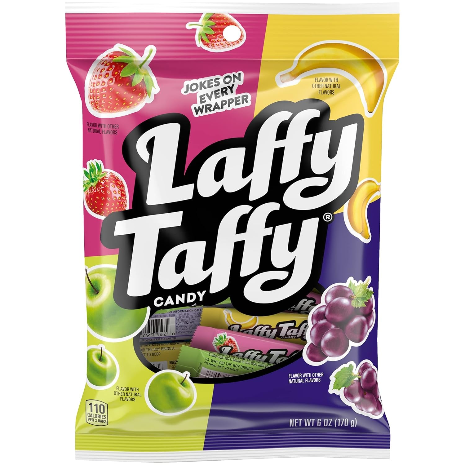 Laffy Taffy Candy | Banana and Assorted Fruit Flavors, Individually Wrapped Mini Bars