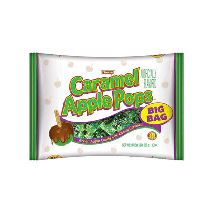 Tootsie Roll | Caramel Apple Pops | Caramel Covered Green Apple Candy Lollipops | Pack of 24