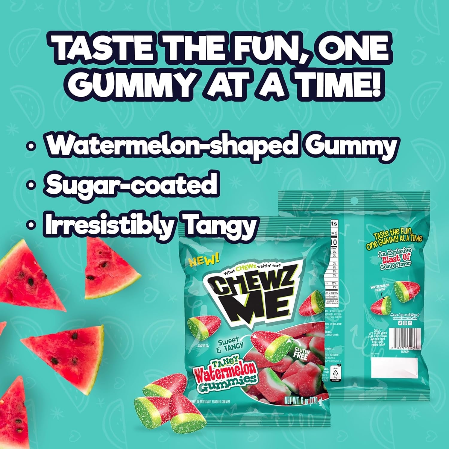 ChewzMe | Gummies | Watermelon, Gummy Brain, Tangy Turtlz and Sour Gummy Worms