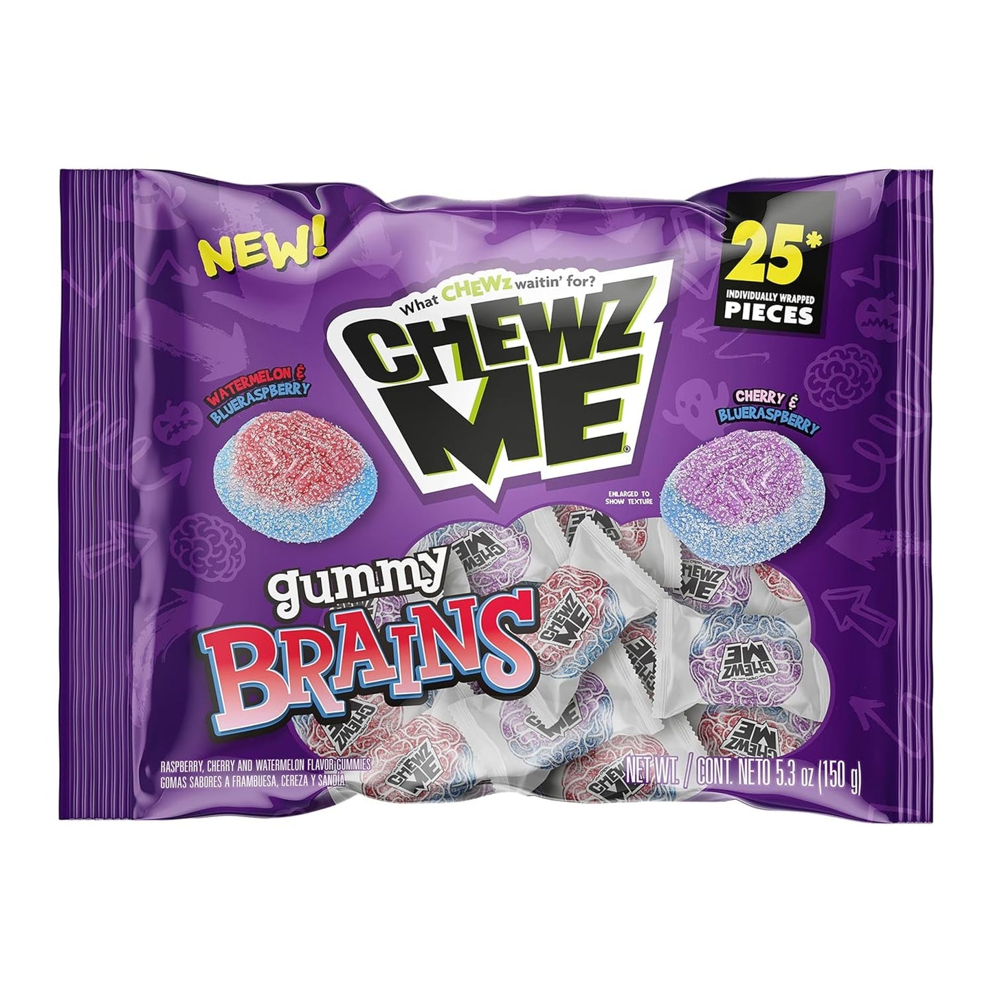 ChewzMe | Gummies | Watermelon, Gummy Brain, Tangy Turtlz and Sour Gummy Worms