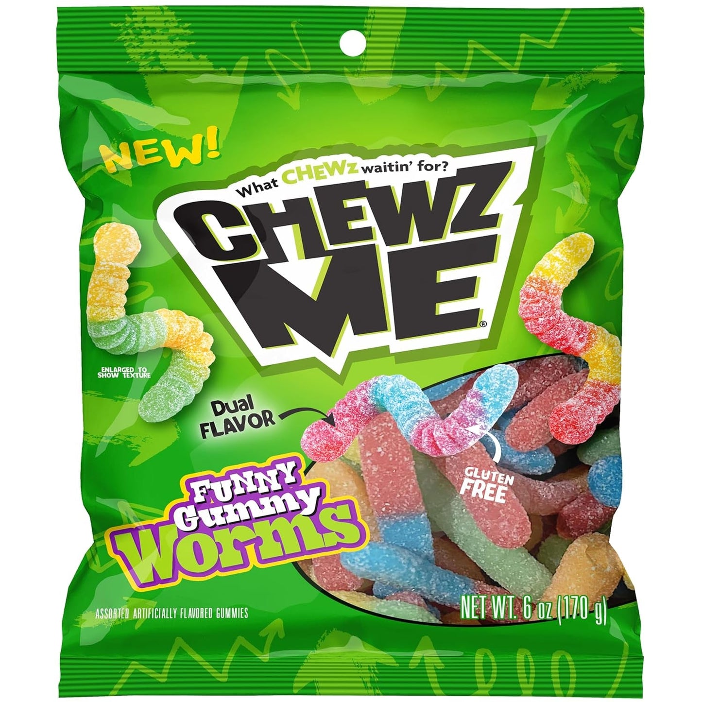 ChewzMe | Gummies | Watermelon, Gummy Brain, Tangy Turtlz and Sour Gummy Worms