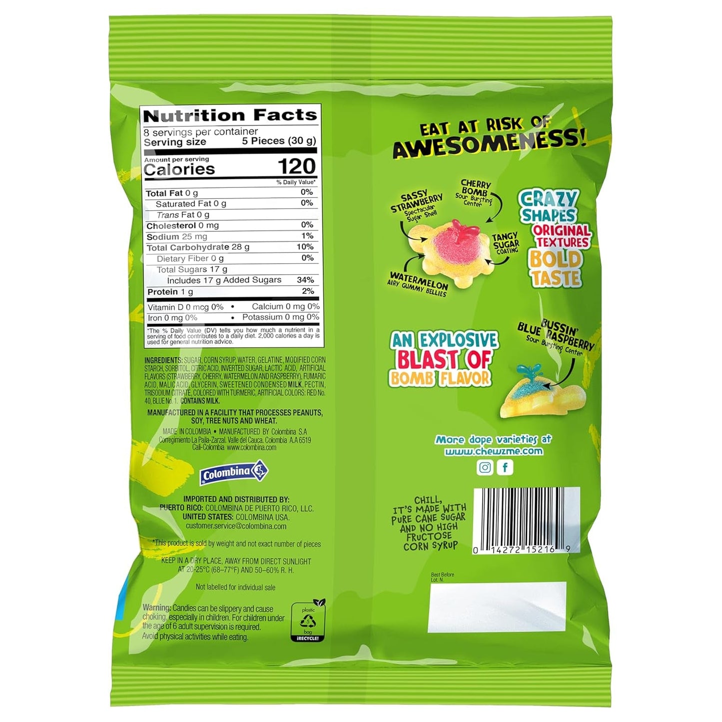 ChewzMe | Gummies | Watermelon, Gummy Brain, Tangy Turtlz and Sour Gummy Worms
