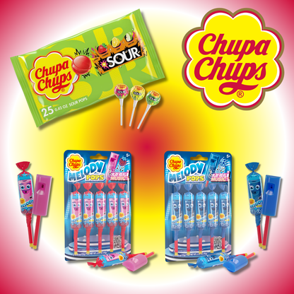 Chupa Chups | Melody Pop and SOUR Lollipops, Assorted Flavors