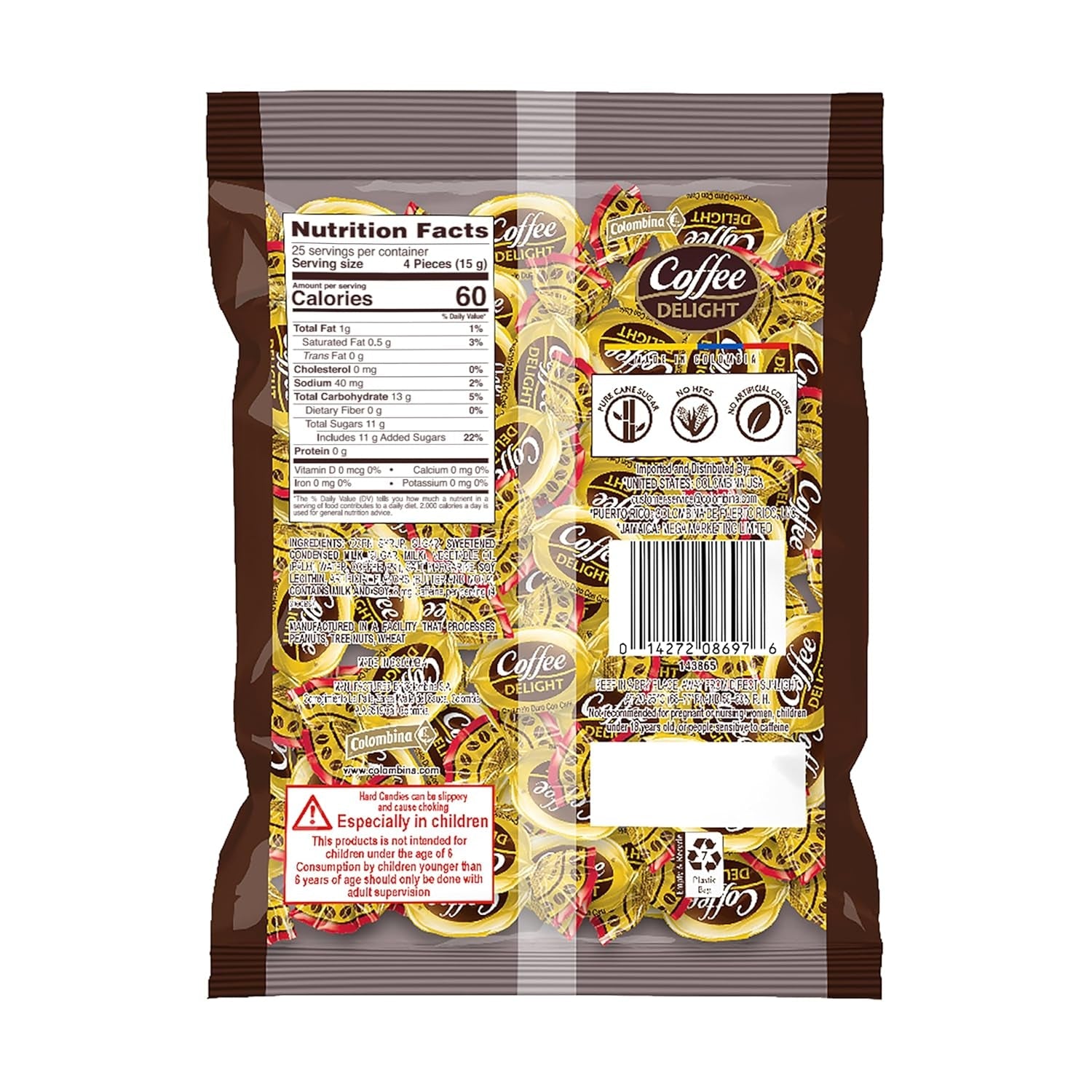Colombina | Coffee Delight Hard Candy | Coffee-Flavored Candy | 100 Count Bag