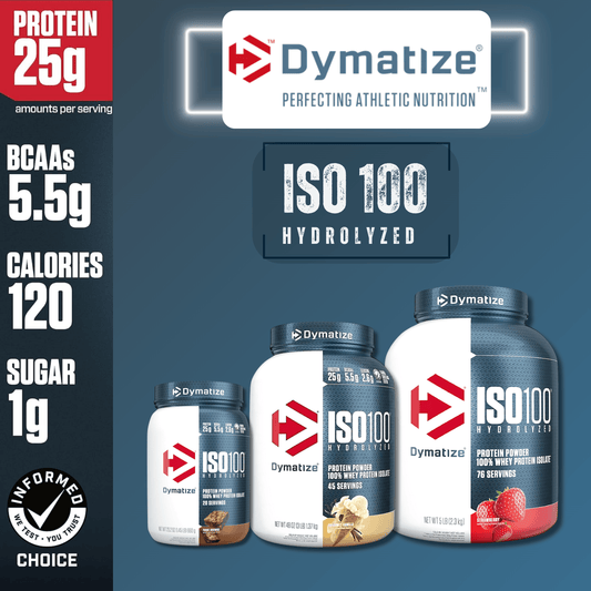 Dymatize ISO100 - Hydrolyzed Protein Powder - 100% Whey Isolate - (Multiple Flavors)