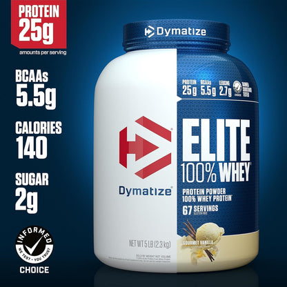 Dymatize Elite 100% Whey Protein Powder, 25g of Protein, 60+ Servings (Multiple Flavors)