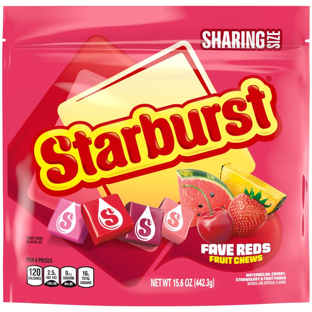 STARBURST | FaveREDS, Original Jelly Beans and Fruit Chews Candy | Resealable Bag