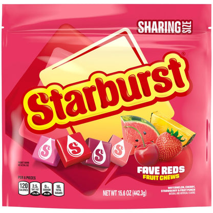 STARBURST | FaveREDS, Original Jelly Beans and Fruit Chews Candy | Resealable Bag