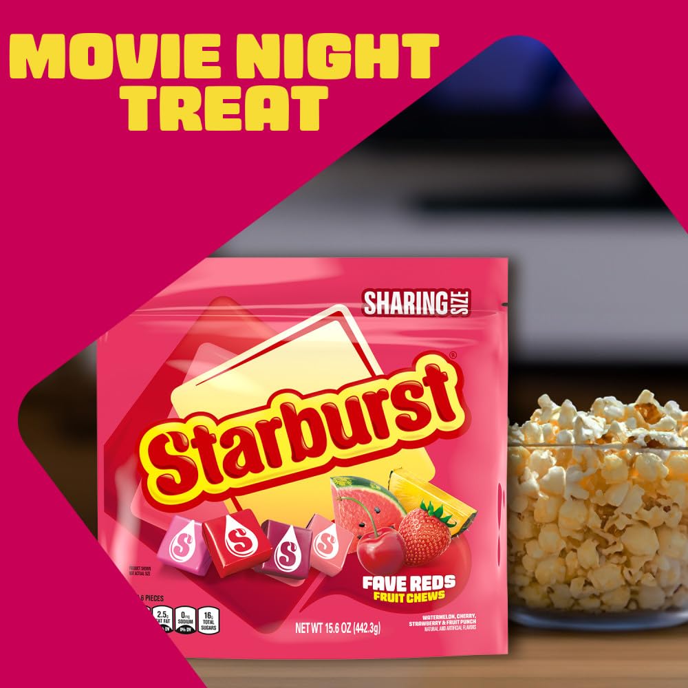 STARBURST | FaveREDS, Original Jelly Beans and Fruit Chews Candy | Resealable Bag