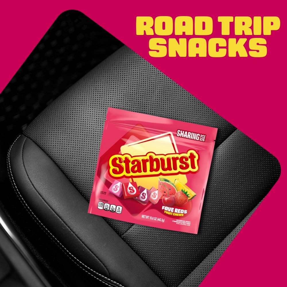 STARBURST | FaveREDS, Original Jelly Beans and Fruit Chews Candy | Resealable Bag