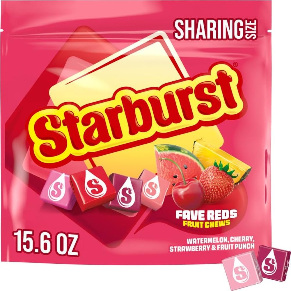 STARBURST | FaveREDS, Original Jelly Beans and Fruit Chews Candy | Resealable Bag