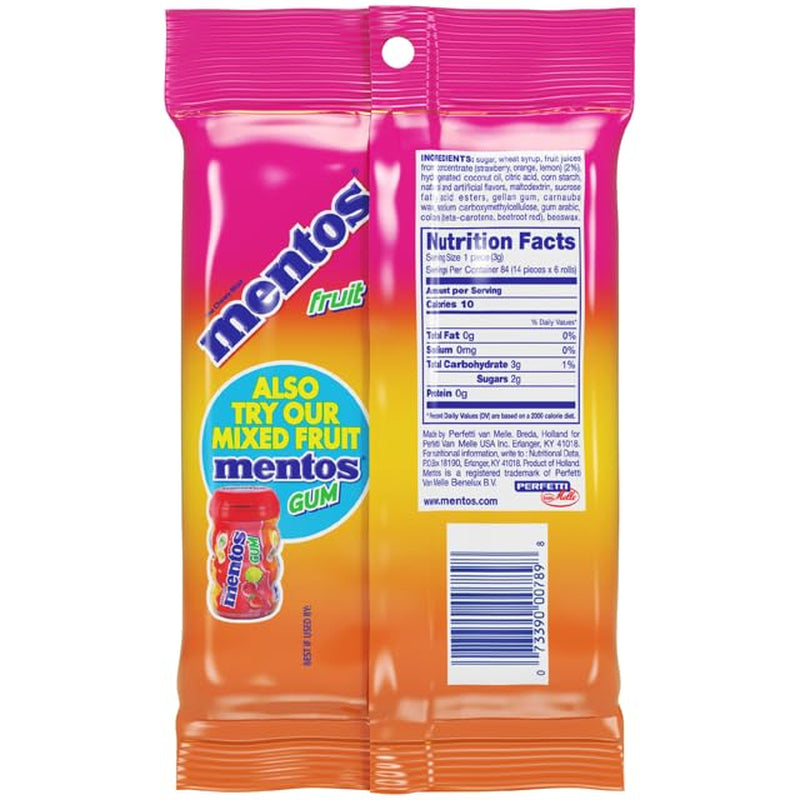MENTOS Fruit Candy | Mint Chewy Roll | 14 Pieces Per Roll (Pack of 6)