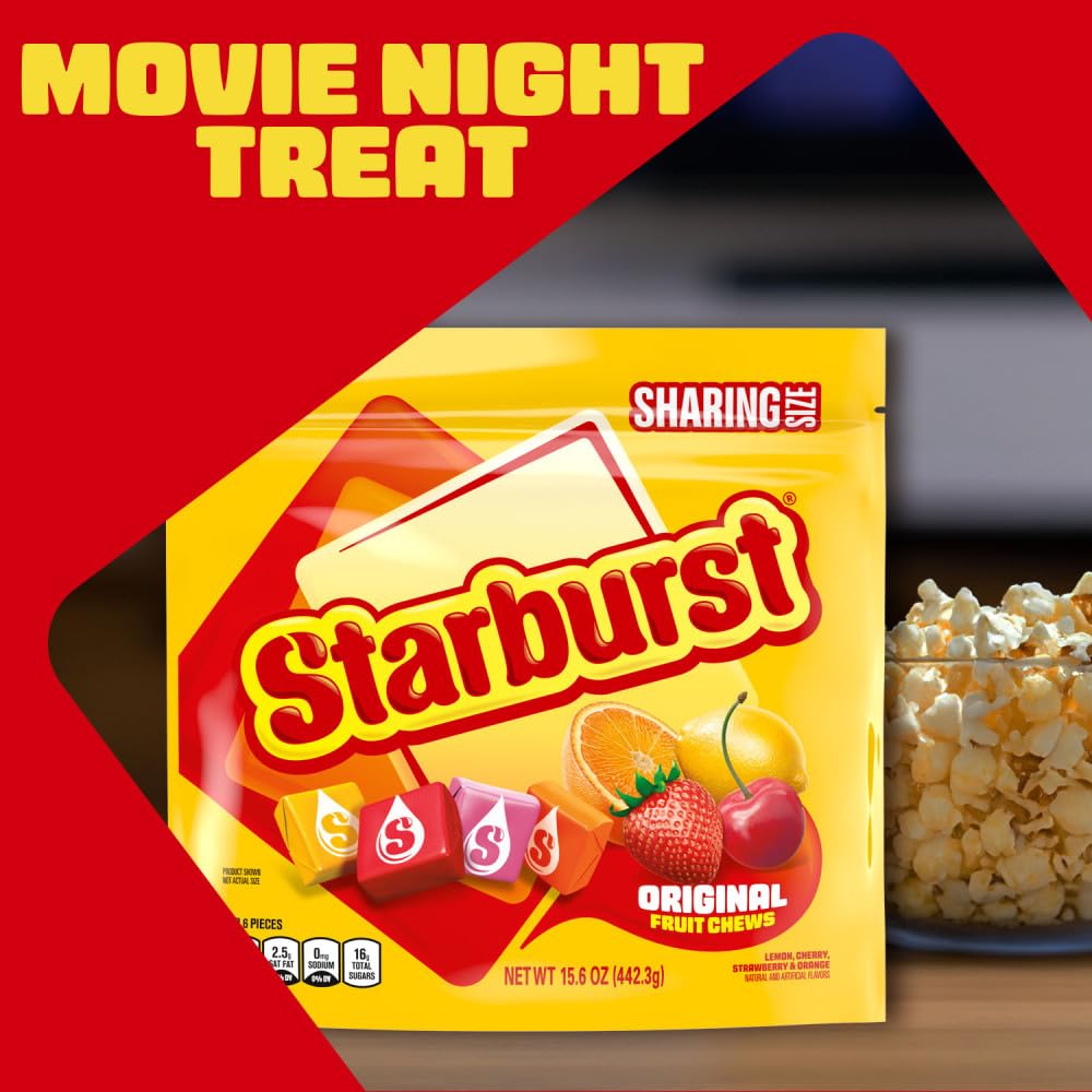 STARBURST | FaveREDS, Original Jelly Beans and Fruit Chews Candy | Resealable Bag