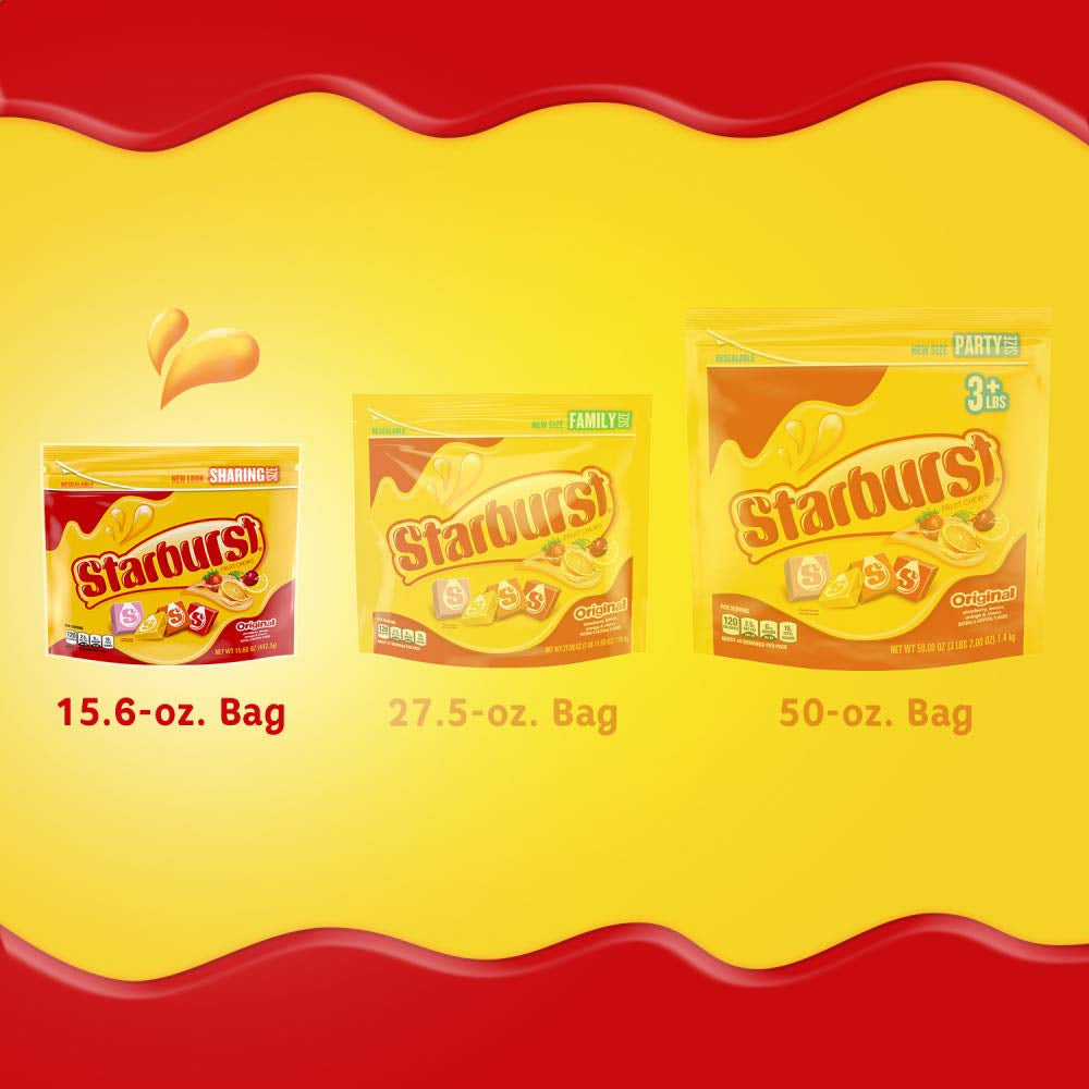 STARBURST | FaveREDS, Original Jelly Beans and Fruit Chews Candy | Resealable Bag