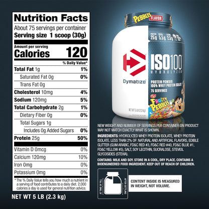 Dymatize ISO100 - Hydrolyzed Protein Powder - 100% Whey Isolate - (Multiple Flavors)