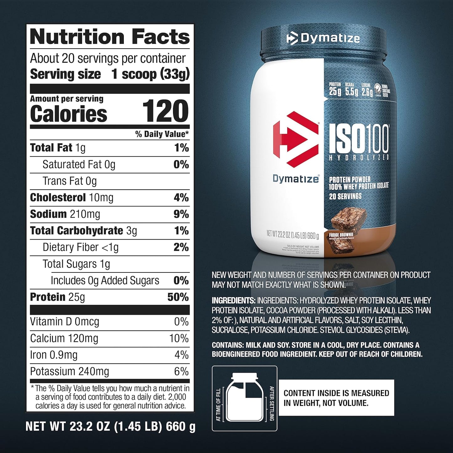 Dymatize ISO100 - Hydrolyzed Protein Powder - 100% Whey Isolate - (Multiple Flavors)