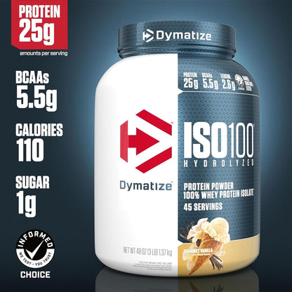 Dymatize ISO100 - Hydrolyzed Protein Powder - 100% Whey Isolate - (Multiple Flavors)
