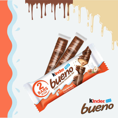Kinder Bueno - Milk Chocolate and Hazelnut Cream - Crispy Chocolate Bite