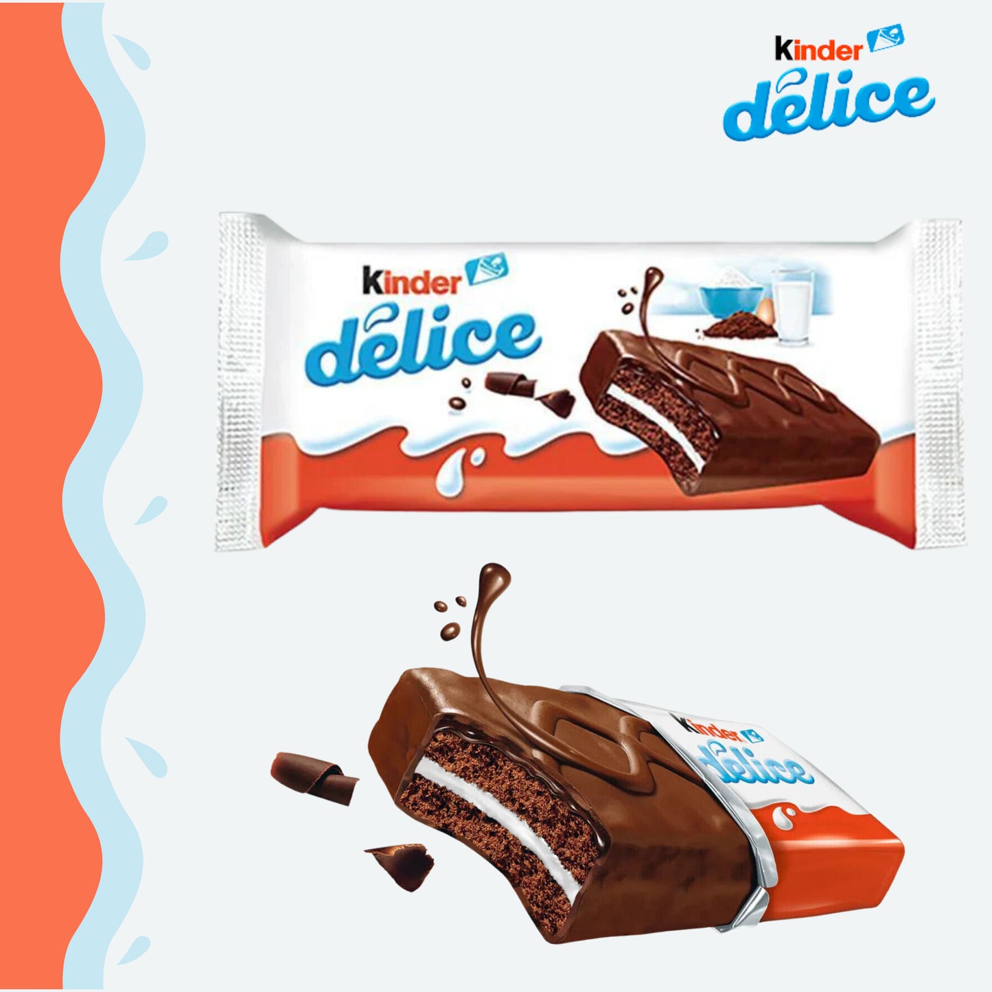 Kinder Delice - Rich & Smooth Milk Chocolate Creamy Pastry Cake Biscuit