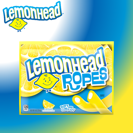 Lemonhead Ropes | Lemon, Tart and Citrusy | Soft and Chewy Candy | 9 oz