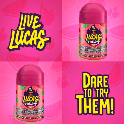 LUCAS | POLVOS | Powder and HOT Liquid (Watermelon and Chamoy)