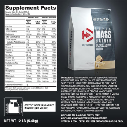 Dymatize - Super Mass Gainer - Protein Powder - Gain Strength & Size (Gourmet Vanilla)