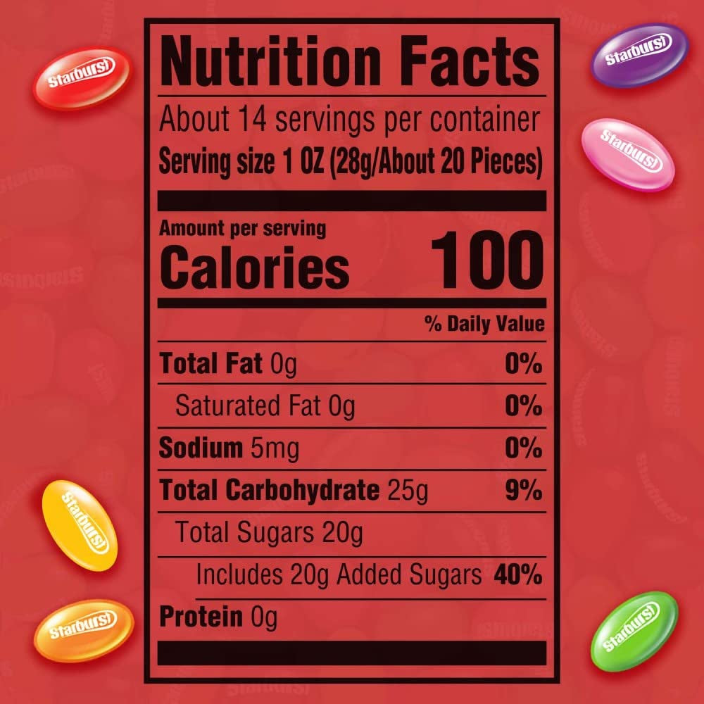STARBURST | FaveREDS, Original Jelly Beans and Fruit Chews Candy | Resealable Bag