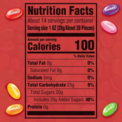 STARBURST | FaveREDS, Original Jelly Beans and Fruit Chews Candy | Resealable Bag