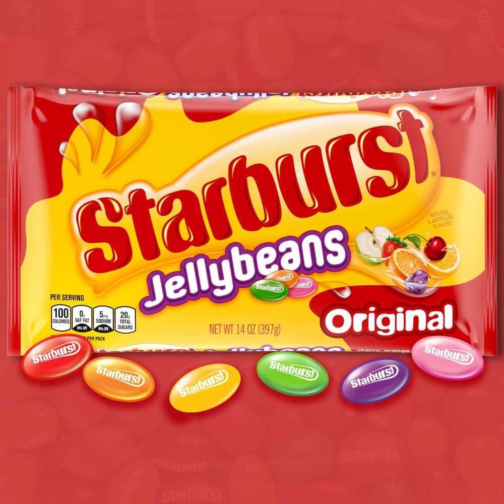 STARBURST | FaveREDS, Original Jelly Beans and Fruit Chews Candy | Resealable Bag