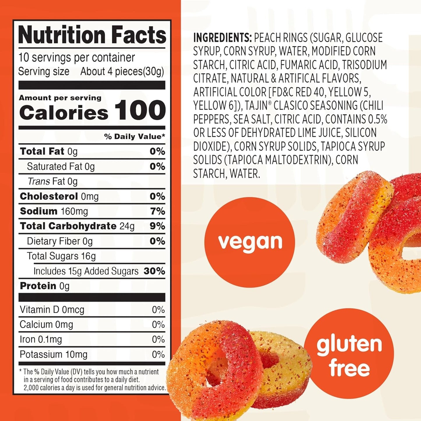 Snak Club | Rings | Sweet and Spicy Gummy Candy| Watermelon, Apple, Mango, Peach and Pineapple